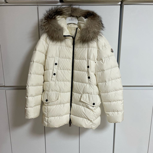 몽클레어 클리온 폭스 패딩 화이트