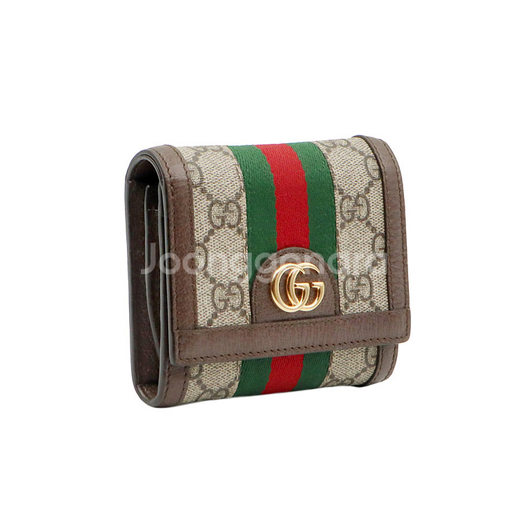 구찌 GG 수프림 캔버스 금장 오피디아 카드 케이스 반지갑 / 598662--2