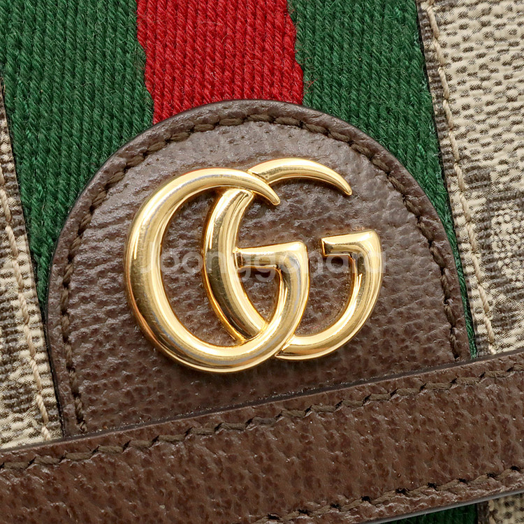 구찌 GG 수프림 캔버스 금장 오피디아 카드 케이스 반지갑 / 598662--8