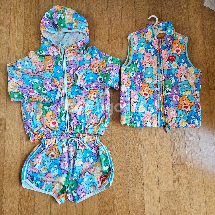 베베드피노 130 케어베어 패딩 베스트 바람막이 반바지 세트--1