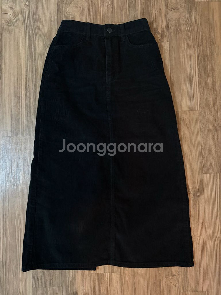 코듀로이 뒷밴딩 블랙 롱스커트/골덴 치마(택포1.3)--6