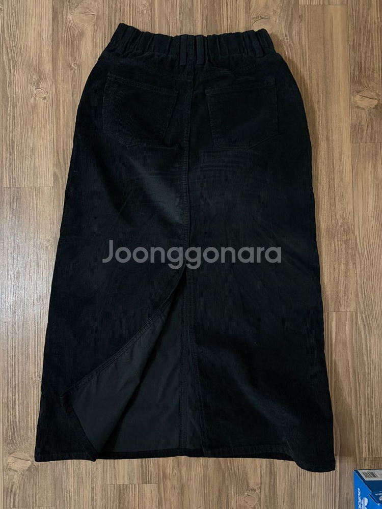 코듀로이 뒷밴딩 블랙 롱스커트/골덴 치마(택포1.3)--7