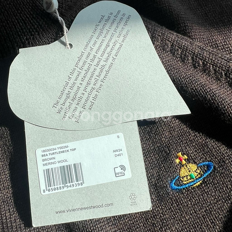 비비안웨스트우드 베아 터틀넥 메리노울 반팔 니트--5