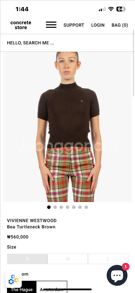 비비안웨스트우드 베아 터틀넥 메리노울 반팔 니트--6