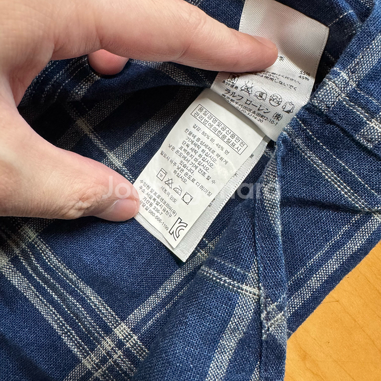 랄프로렌 데님앤서플라이 린넨체크셔츠 네이비 M--3