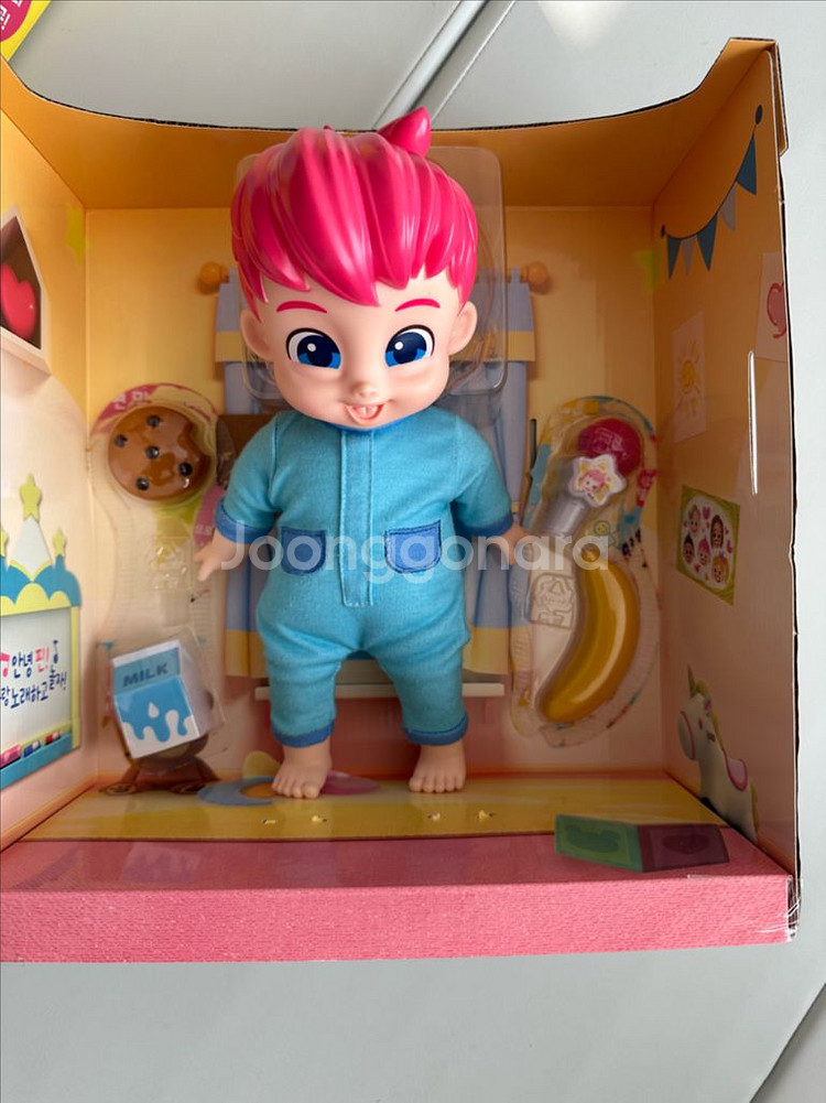 핑크퐁 베베핀 노래하고 먹고 말하는 핀돌보기 인형--0
