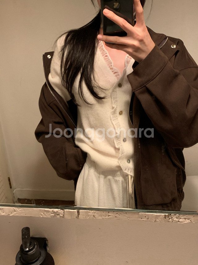 미시착 새상품) 레이지샵 스웨이드 블루종 자켓--1