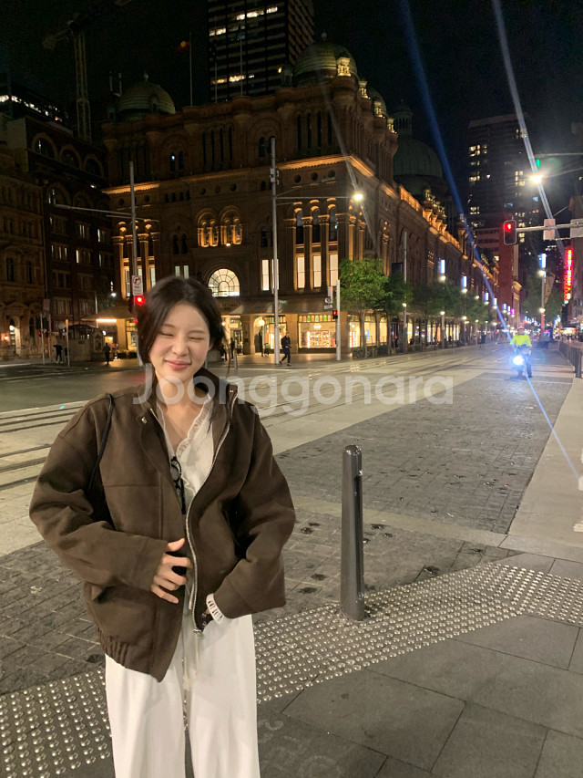 미시착 새상품) 레이지샵 스웨이드 블루종 자켓--3