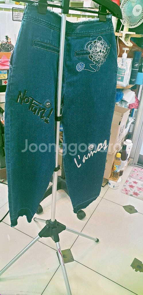 지컷자수 스판청바지--1