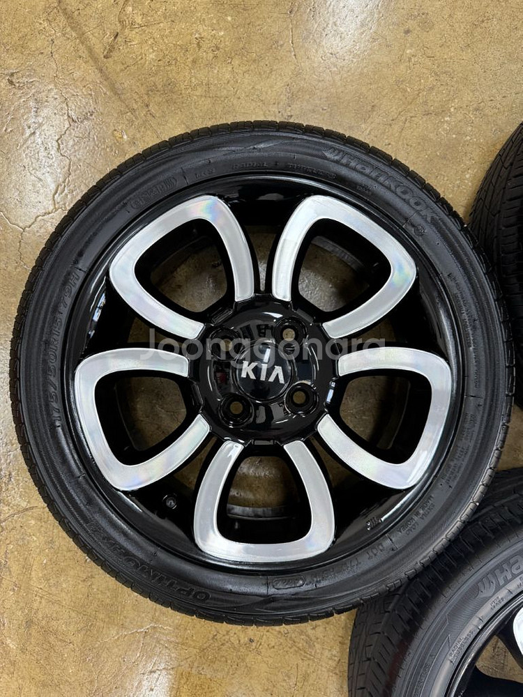 모닝,레이 장착 15인치 순정휠타이어 팝니다--4