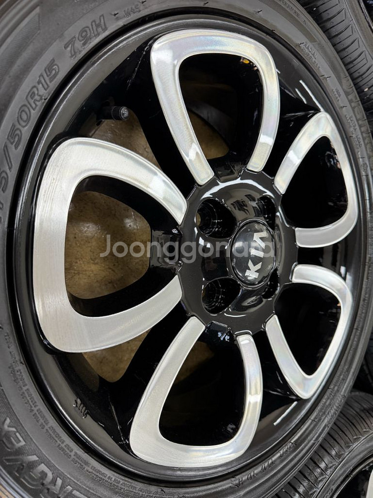 모닝,레이 장착 15인치 순정휠타이어 팝니다--6