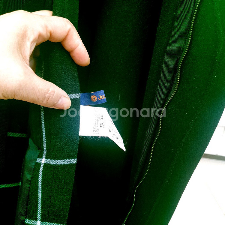 체크 패턴 니트 원피스--7