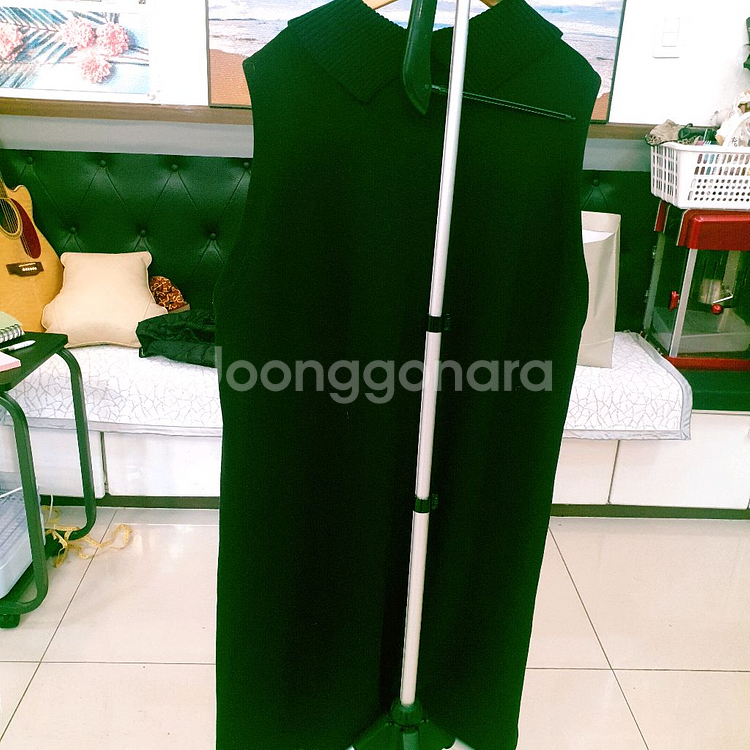 체크 패턴 니트 원피스--6