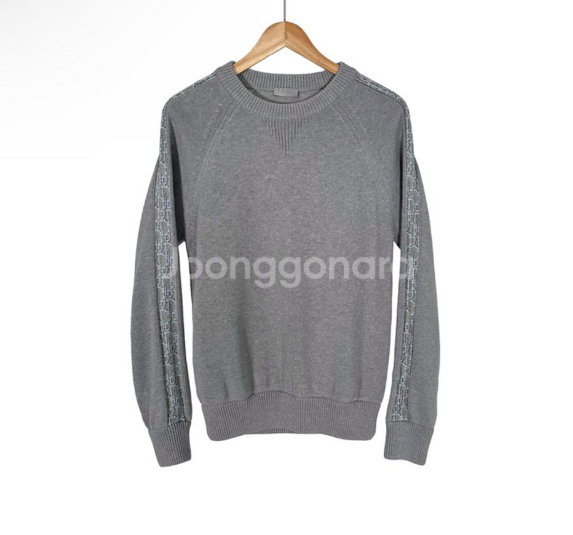 [S] Dior 디올 남성 오블리크 자카드 인서트 사이드라인 니트 그레이--0