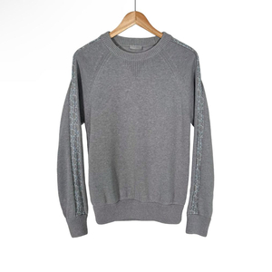 [S] Dior 디올 남성 오블리크 자카드 인서트 사이드라인 니트 그레이