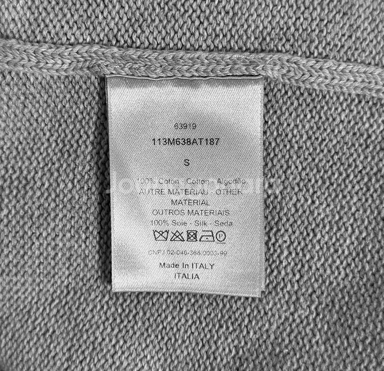 [S] Dior 디올 남성 오블리크 자카드 인서트 사이드라인 니트 그레이--8