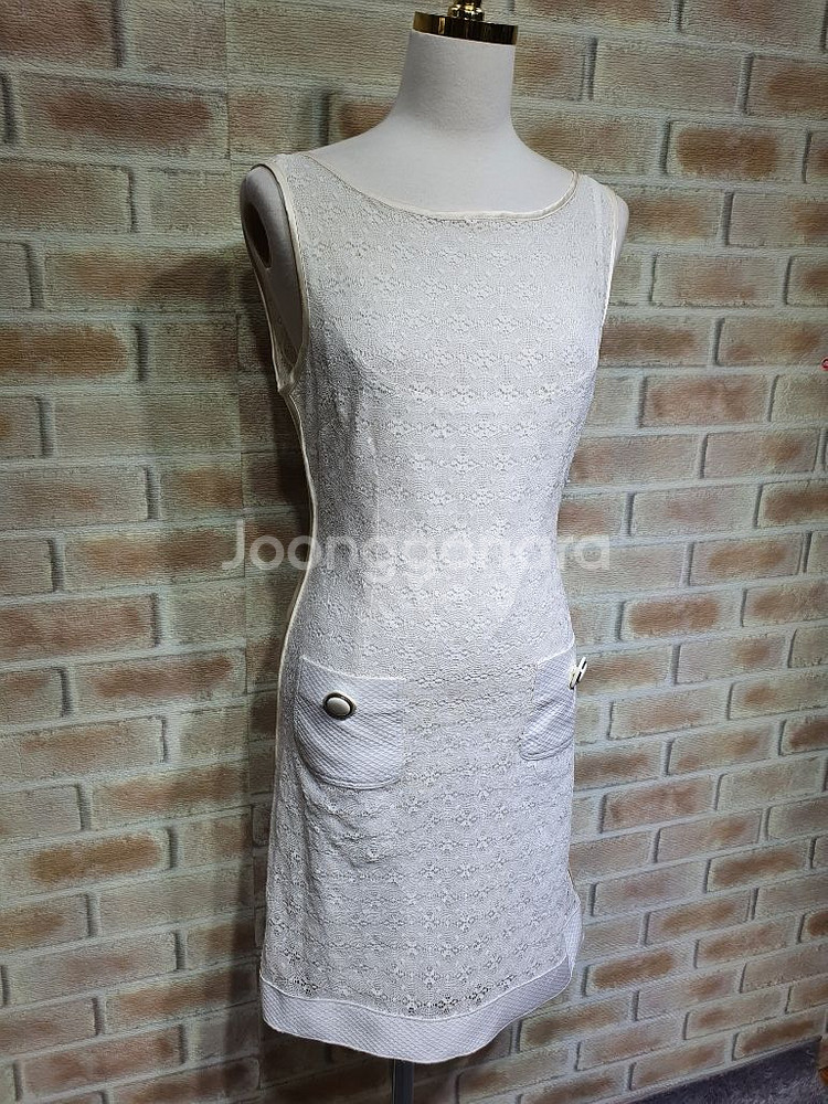 택부착 돌체앤가바나 정품 스립세트 레이스 원피스55미른--0