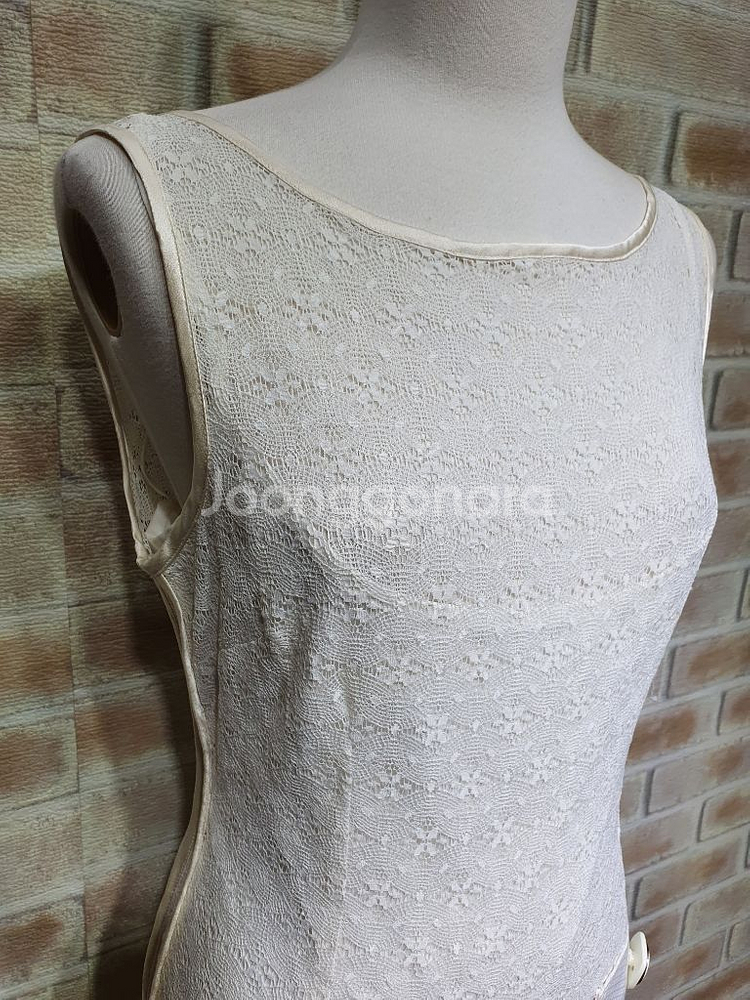 택부착 돌체앤가바나 정품 스립세트 레이스 원피스55미른--4