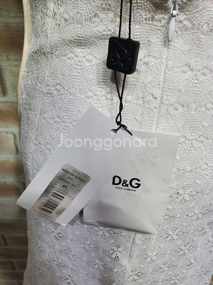 택부착 돌체앤가바나 정품 스립세트 레이스 원피스55미른--8