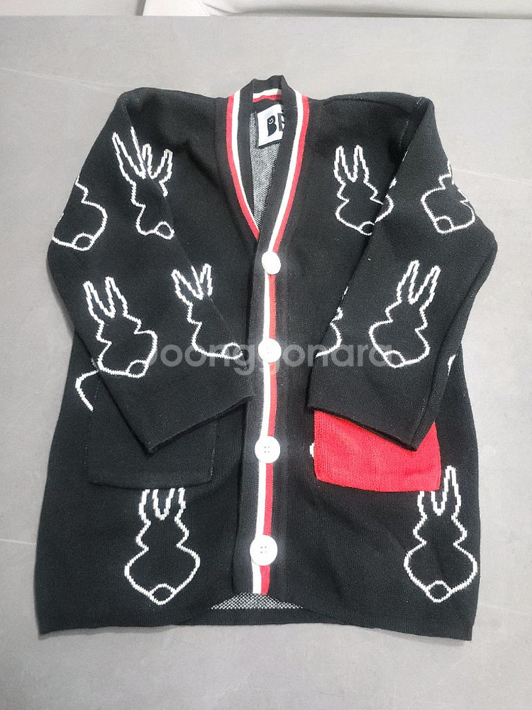 베베베베 토끼 패턴 가디건--2