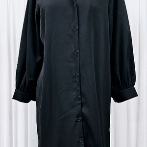 카라 원피스 오픈형 롱원피스 블랙 플레어원피스