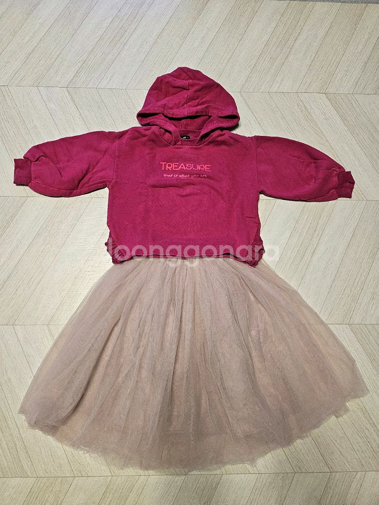 여아 상의+샤스커트 세트 110~120--0