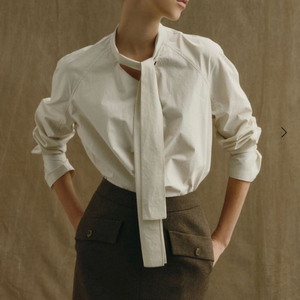 시에sie 제나 코튼 타이 블라우스 커스터드크림s