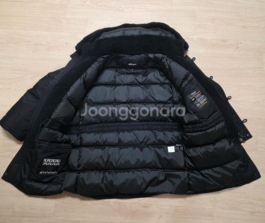 알레그리 n3b 천연 양털 야상 패딩 점퍼 48 100-105 블랙 정가 160만원--3