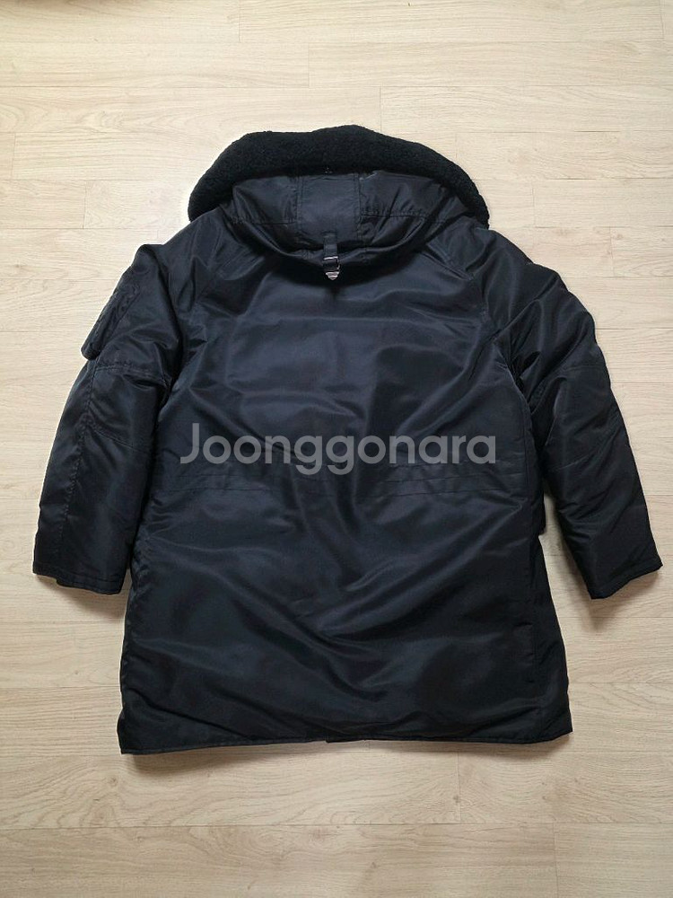 알레그리 n3b 천연 양털 야상 패딩 점퍼 48 100-105 블랙 정가 160만원--5