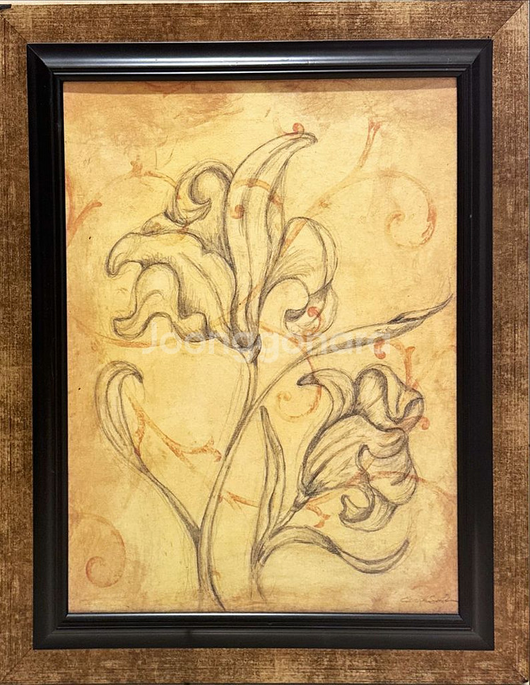 꽃 스케치 아크릴 작품 액자--0