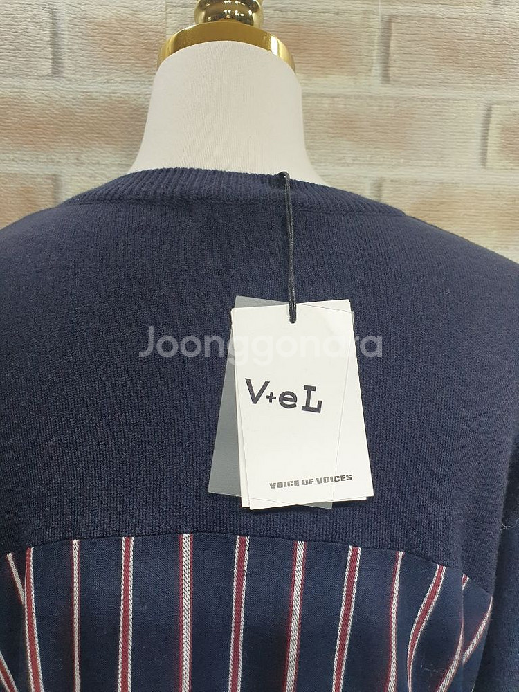 택부착 새상품 보브 정품 스트라이프 울 니트 원피스66--2