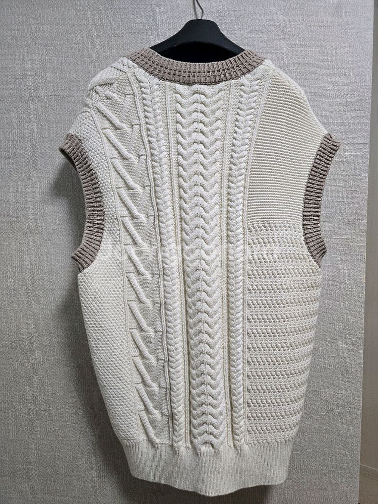 시스템옴므 니트 베스트(케이블패턴, 사이즈 95)--1