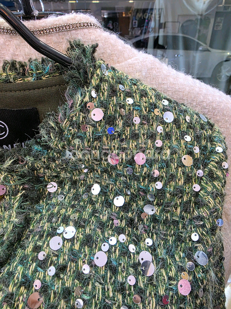 미친세일 수입 스팽글자수 트위드 자켓--1