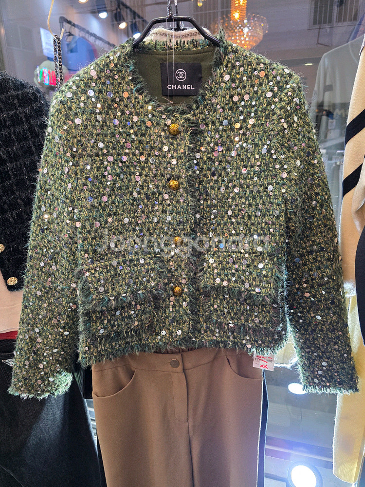 미친세일 수입 스팽글자수 트위드 자켓--6