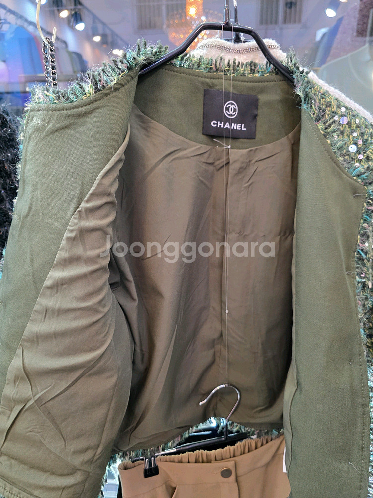 미친세일 수입 스팽글자수 트위드 자켓--7