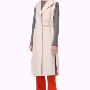 (새상품) 타임 밍크퍼 스트랩 캐시미어혼방 롱베스트