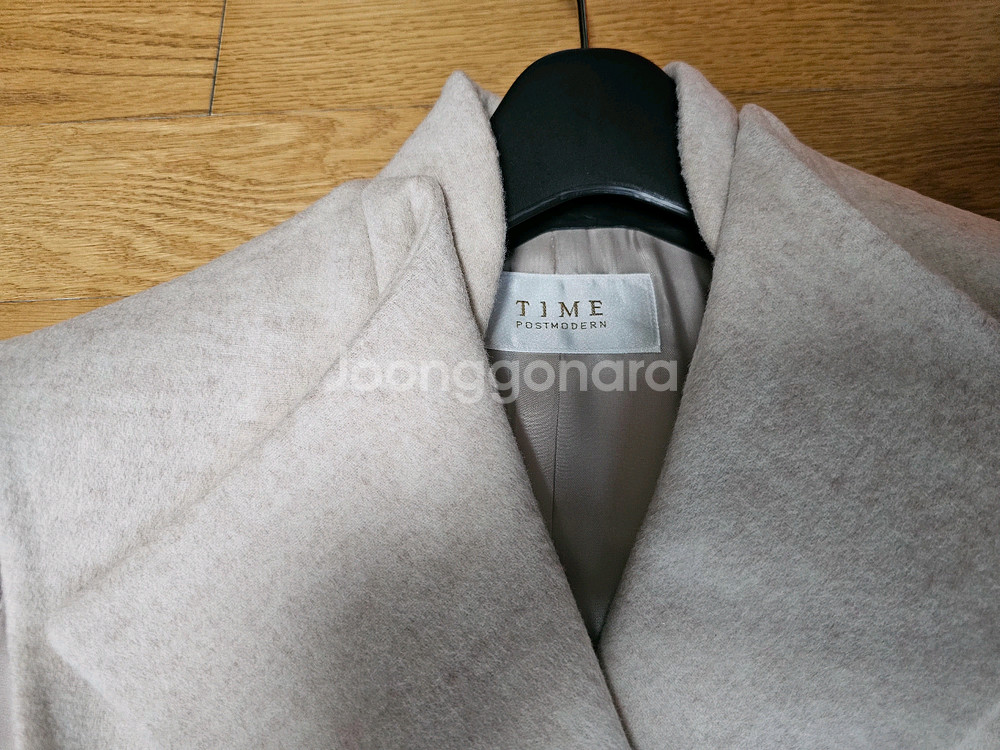 (새상품) 타임 밍크퍼 스트랩 캐시미어혼방 롱베스트--4