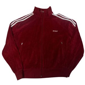 널디 화이트 사이드라인 버건디벨벳트랙탑져지 S 이미지