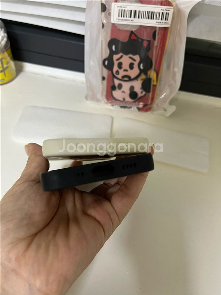 반택무료 아이폰 13미니 진주 귀걸이 오리 케이스 2종--5