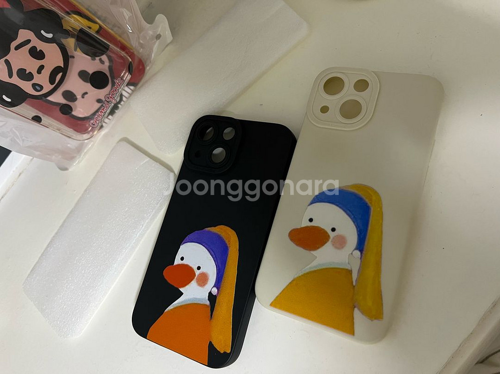 반택무료 아이폰 13미니 진주 귀걸이 오리 케이스 2종--7