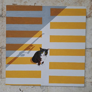 고양이 아크릴 그림액자입니다