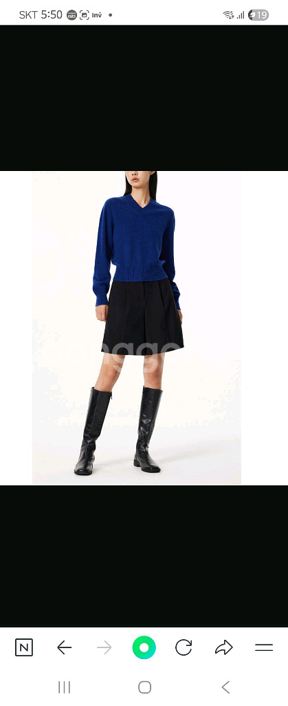 지컷 브이넥 니트 스웨터 55,66--0