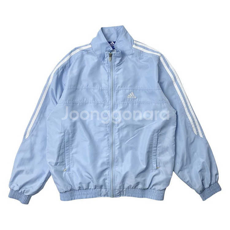 [중고] 아디다스 삼선 바람막이 하늘색--0