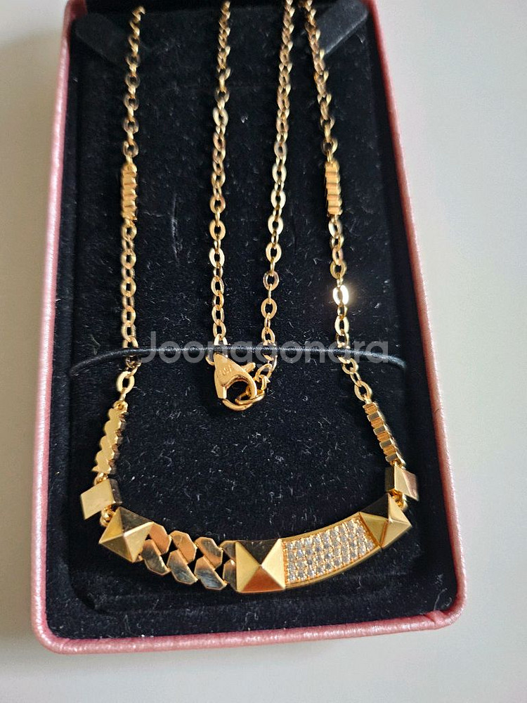 18k핑크 골드 목걸이--0