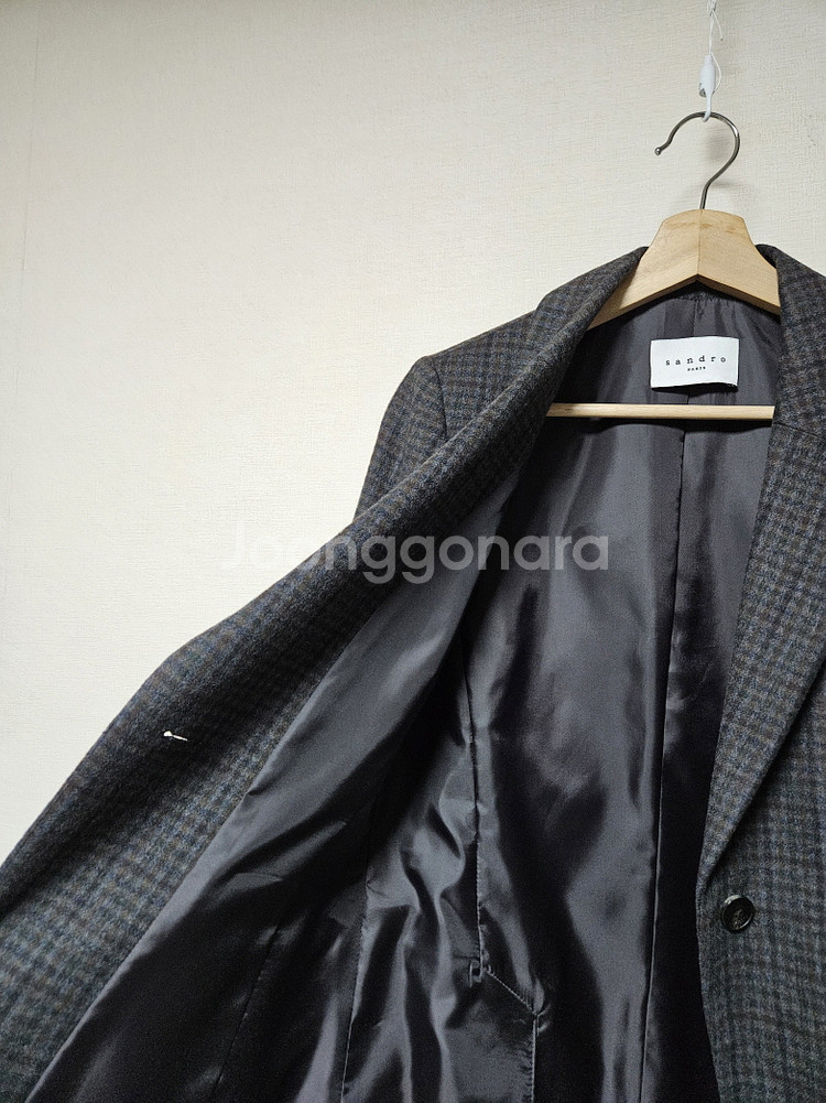 산드로 sandro 체크 모직 자켓 55사이즈--1