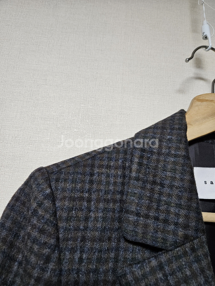 산드로 sandro 체크 모직 자켓 55사이즈--2