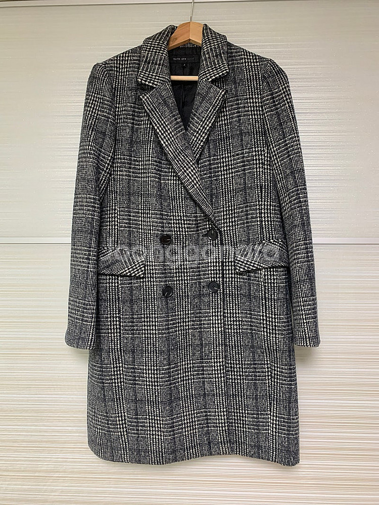 올리브 데 올리브 체크 코트 55-66사이즈--0