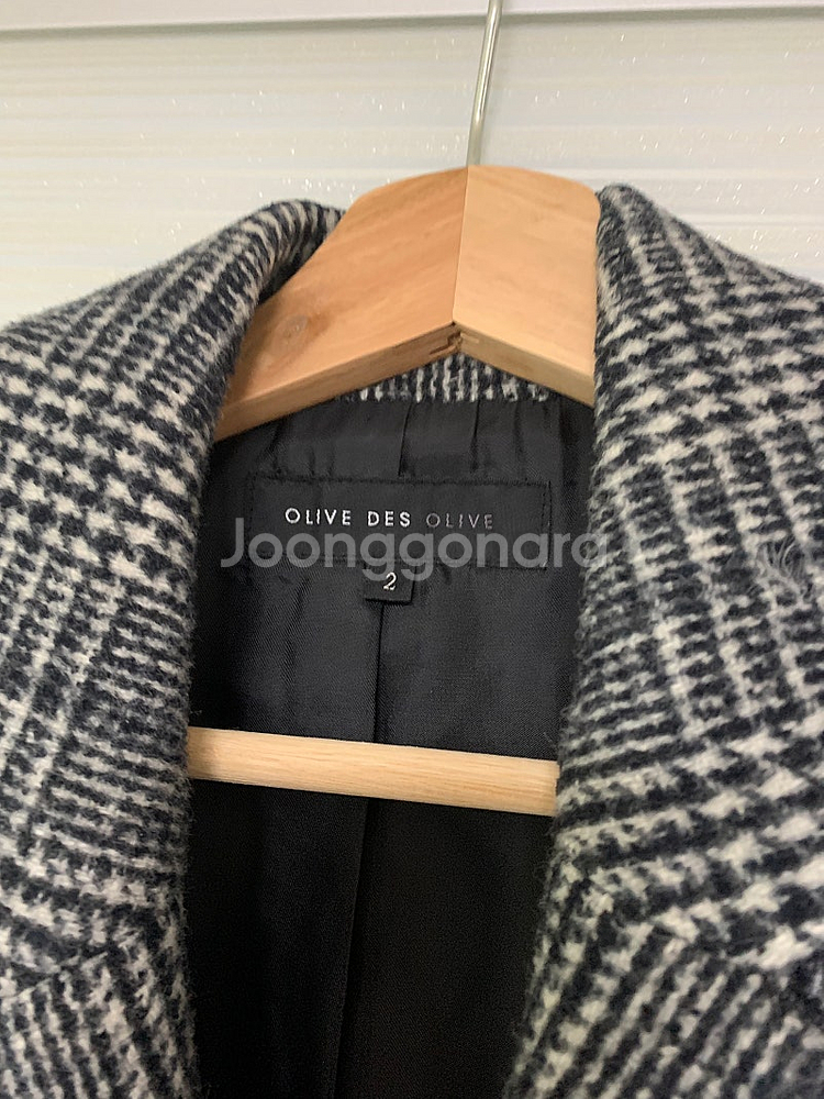 올리브 데 올리브 체크 코트 55-66사이즈--4