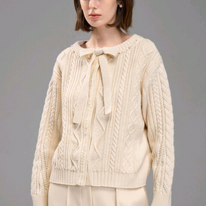 제평 고퀄 마인 진주 장식 보석 단추 가디건