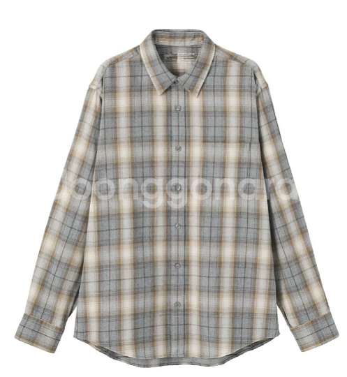 무인양품 플란넬 체크 셔츠 M (무라리)--0